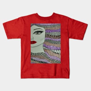 Zentangled Lady Kids T-Shirt